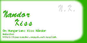 nandor kiss business card